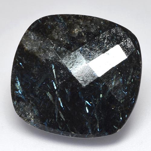 Nuummite naturale nero da 33,49 ct, taglio a cuscino, opaco