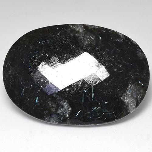 Nuummite naturale nero da 53,25 ct, taglio ovale, opaco