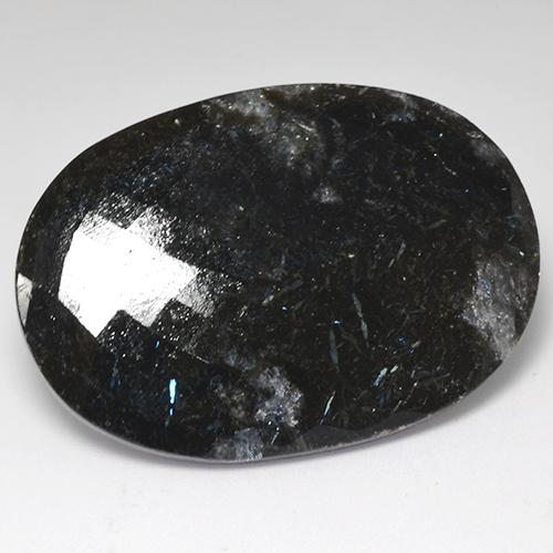 Nuummite naturale nero da 53,25 ct, taglio ovale, opaco