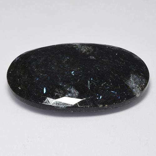 Nuummite naturale nero da 53,25 ct, taglio ovale, opaco