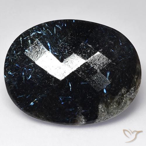 38.94ct Naturale Nero Nuummite, Ovale, Opaco