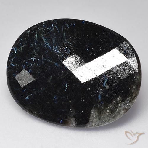 Nuummite Nero naturale da 38.94 ct, Ovale, Opaco