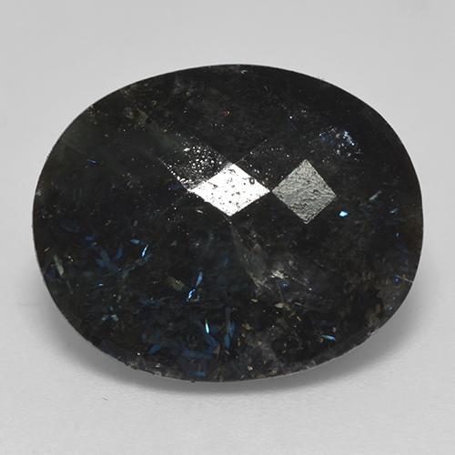 Nuummite naturale nero da 14,99 ct, taglio ovale, opaco