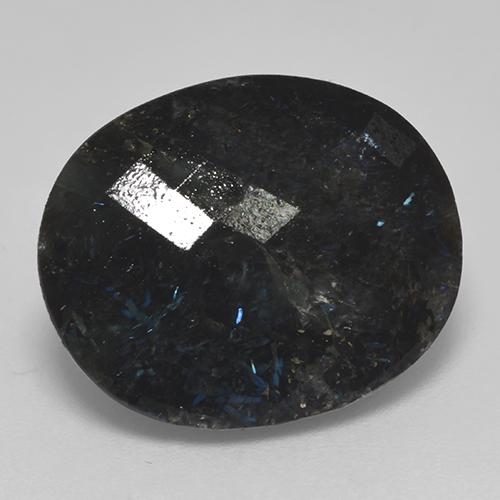 Nuummite naturale nero da 14,99 ct, taglio ovale, opaco
