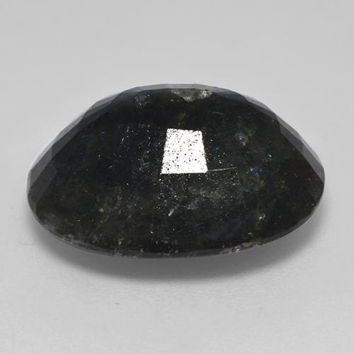 Nuummite naturale nero da 14,99 ct, taglio ovale, opaco