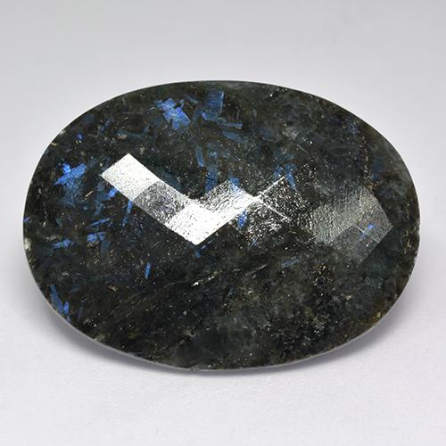 Nuummite naturale nero da 40,80 ct, taglio ovale, opaco