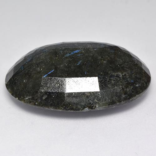 Nuummite naturale nero da 40,80 ct, taglio ovale, opaco