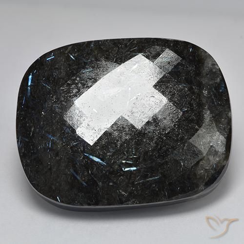 Nuummite Nero con scintillio blu naturale da 82.01 ct, Cuscino, Opaco