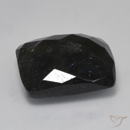 Nuummite Nero con scintillio blu naturale da 14.54 ct, Cuscino, Opaco