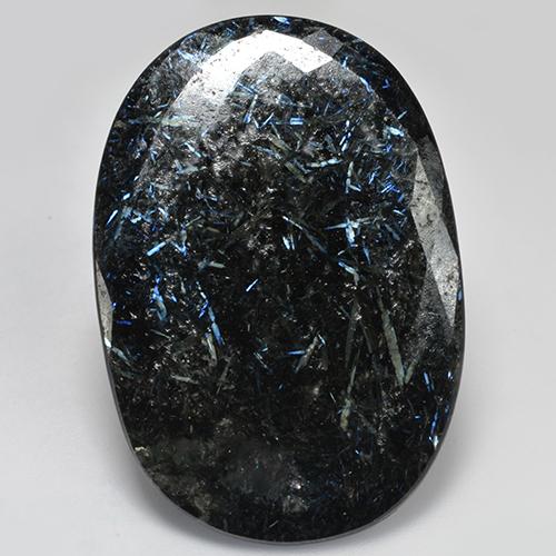 Nuummite naturale nero da 48,65 ct, taglio ovale, opaco