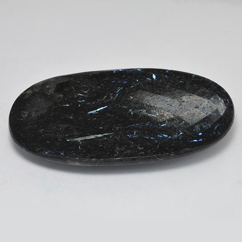 Nuummite naturale nero da 48,65 ct, taglio ovale, opaco