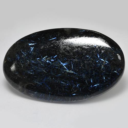Nuummite naturale nero da 79,60 ct, taglio ovale, opaco