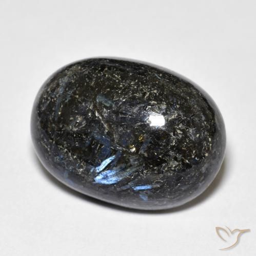 20.81ct Naturale Nero Nuummite, Ovale, Opaco