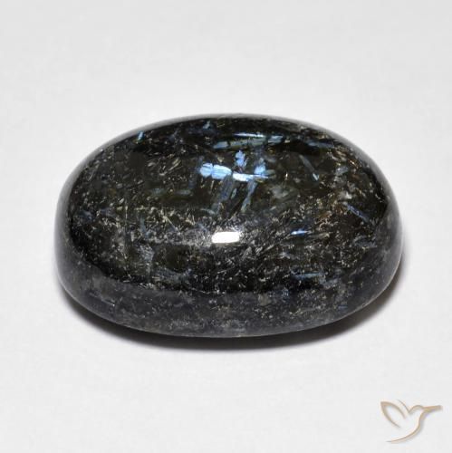 Nuummite Nero naturale da 20.81 ct, Ovale, Opaco