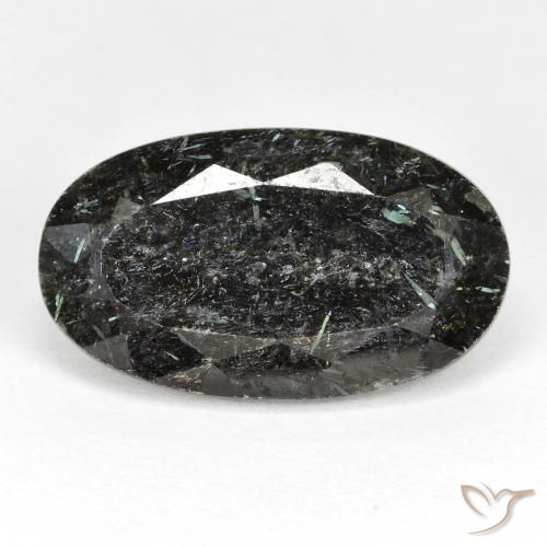 19.24ct Naturale Nero Nuummite, Ovale, Opaco