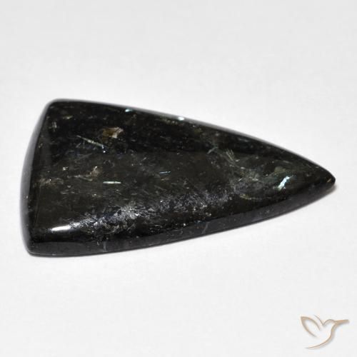 Nuummite Nero naturale da 11.28 ct, Taglio trillion, Opaco