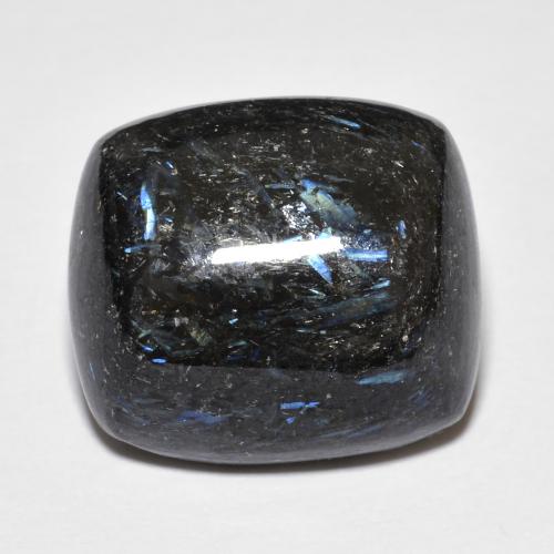 Nuummite naturale nero da 17,72 ct, taglio a cuscino, opaco