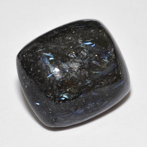 Nuummite naturale nero da 17,72 ct, taglio a cuscino, opaco