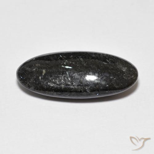 Nuummite Nero con scintillio blu naturale da 7.87 ct, Ovale, Opaco
