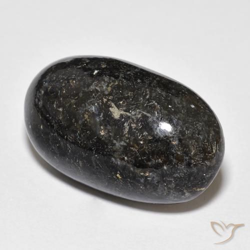 23.04ct Naturale Nero con scintillio blu Nuummite, Ovale, Opaco