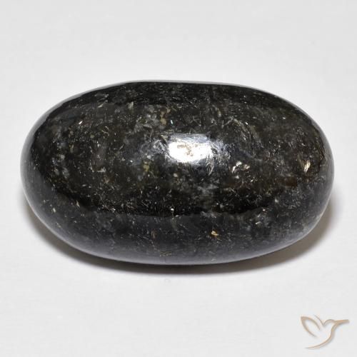 Nuummite Nero con scintillio blu naturale da 23.04 ct, Ovale, Opaco