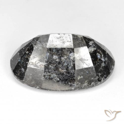 Nuummite Nero con scintillio blu naturale da 27.22 ct, Ovale, Opaco
