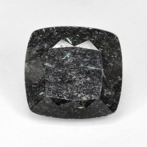 Nuummite naturale nero da 12,07 ct, taglio a cuscino, opaco