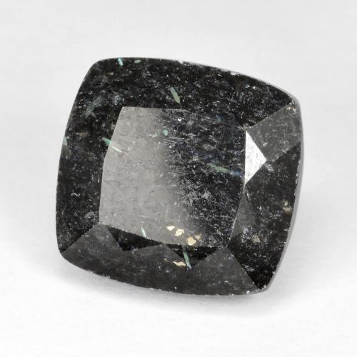 Nuummite naturale nero da 12,07 ct, taglio a cuscino, opaco