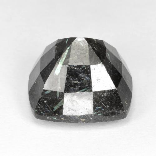 Nuummite naturale nero da 12,07 ct, taglio a cuscino, opaco