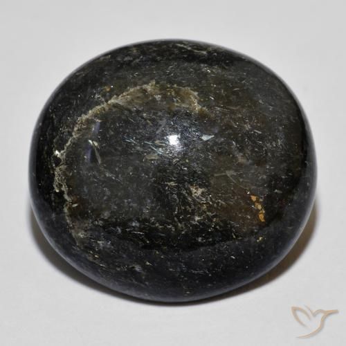 Nuummite naturale nero da 21,06 ct, taglio ovale, opaco