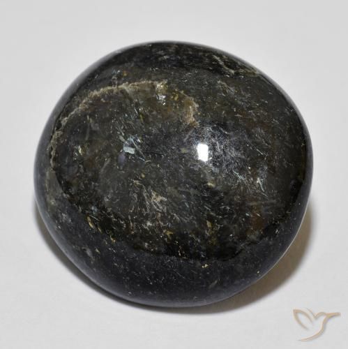 Nuummite naturale nero da 21,06 ct, taglio ovale, opaco