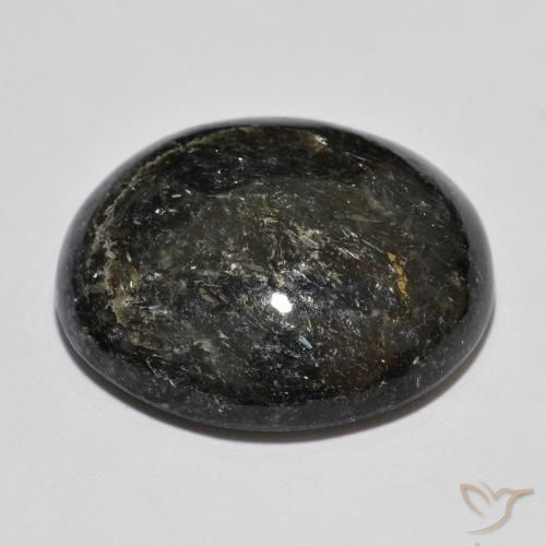 Nuummite naturale nero da 21,06 ct, taglio ovale, opaco