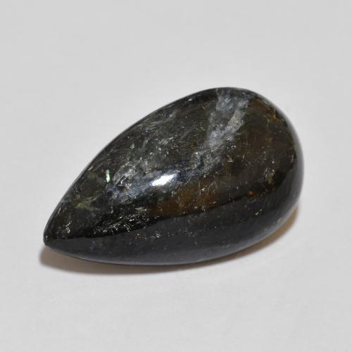 Nuummite naturale nero da 7,64 ct, taglio a pera, opaco