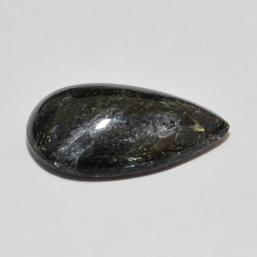 Nuummite naturale nero da 7,64 ct, taglio a pera, opaco