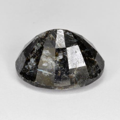 Nuummite Nero con scintillio blu naturale da 15.74 ct, Taglio ovale, Opaco