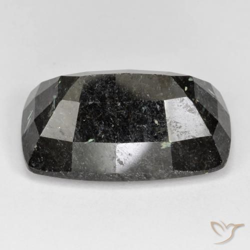 Nuummite Nero con scintillio blu naturale da 31.64 ct, Cuscino, Opaco