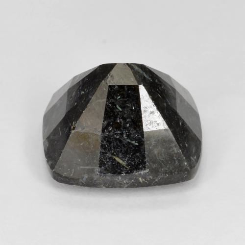 Nuummite naturale nero con scintillio blu da 7,92 ct, taglio a cuscino, opaco