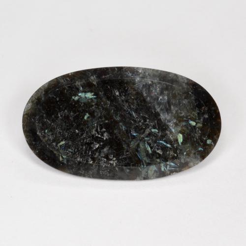 Nuummite Nero con scintillio blu naturale da 7.30 ct, Taglio ovale, Opaco