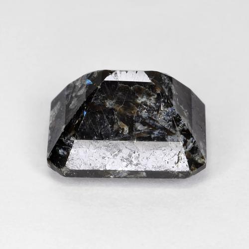 Nuummite naturale nero da 7,31 ct, taglio smeraldo, opaco
