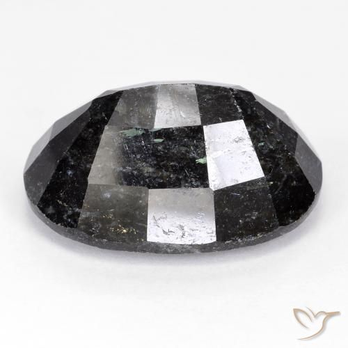 Nuummite Nero con scintillio blu naturale da 29.76 ct, Ovale, Opaco
