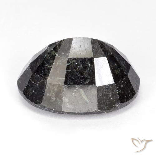 Nuummite Nero con scintillio blu naturale da 20.28 ct, Ovale, Opaco