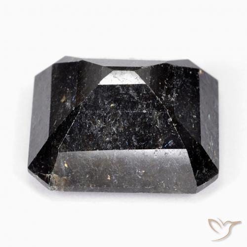 Nuummite Nero con scintillio blu naturale da 26.45 ct, Ottagonale / Taglio smeraldo, Opaco