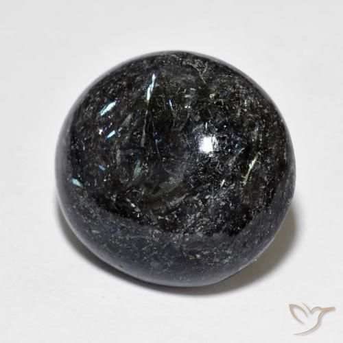 Nuummite Nero con scintillio blu naturale da 15.33 ct, Ovale, Opaco