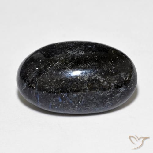 10.77ct Naturale Nero con scintillio blu Nuummite, Ovale, Opaco