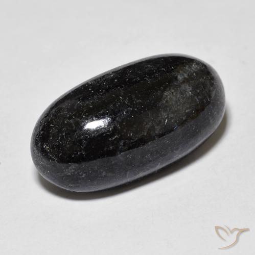 Nuummite Nero con scintillio blu naturale da 14.55 ct, Ovale, Opaco