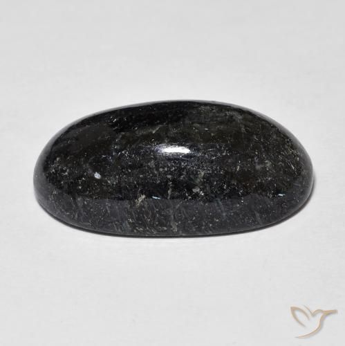 Nuummite Nero con scintillio blu naturale da 14.55 ct, Ovale, Opaco