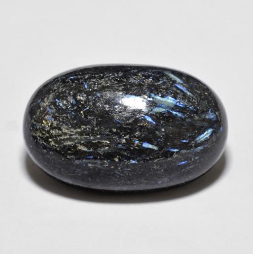 Nuummite naturale nero da 11,98 ct, taglio ovale, opaco