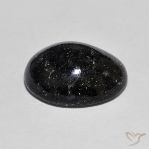 Nuummite Nero con scintillio blu naturale da 8.46 ct, Ovale, Opaco