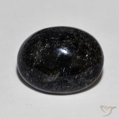 10.82ct Naturale Nero con scintillio blu Nuummite, Ovale, Opaco