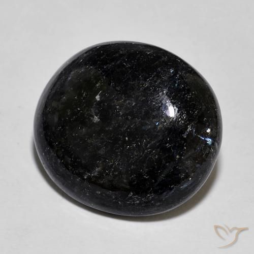 14.33ct Naturale Nero con scintillio blu Nuummite, Ovale, Opaco
